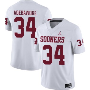 Men Adepoju Adebawore White Oklahoma Sooners #34 Game Jersey 799578-801