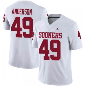 Men Ben Anderson White Oklahoma #49 Embroidery Jersey 695375-491