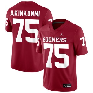 Men Daniel Akinkunmi Crimson Sooners #75 Official Jerseys 336395-513