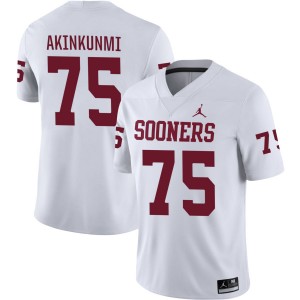 Men Daniel Akinkunmi White Sooners #75 Game Jerseys 895741-905