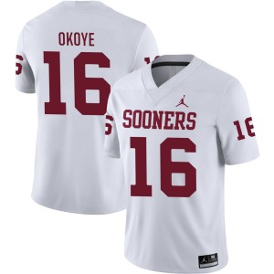 Men Danny Okoye White Boomer Sooner #16 Stitched Jersey 306528-417