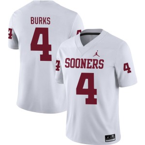 Men Deion Burks White OU Sooners #4 University Jerseys 589656-714