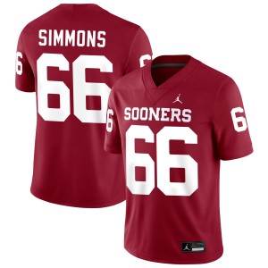 Men Derek Simmons Crimson OU #66 NCAA Jersey 807829-936