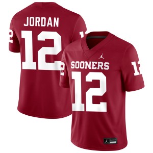 Men Devon Jordan Crimson Sooners #12 Official Jersey 599079-482