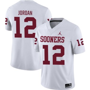 Men Devon Jordan White Boomer Sooner #12 Game Jersey 635842-828