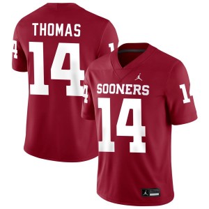 Men Elijah Thomas Crimson Oklahoma #14 Limited Jersey 821372-503