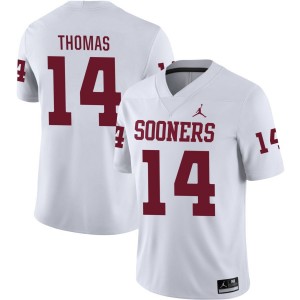 Men Elijah Thomas White OU Sooners #14 Official Jerseys 668652-935