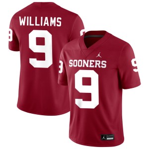 Men Gentry Williams Crimson OU #9 Replica Jerseys 976640-789
