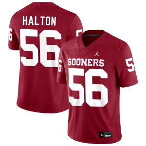 Men Gracen Halton Crimson Boomer Sooner #56 Replica Jerseys 891839-122
