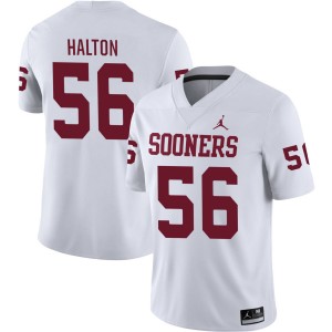 Men Gracen Halton White Oklahoma Sooners #56 Replica Jerseys 741117-192