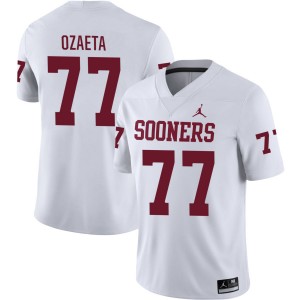 Men Heath Ozaeta White OU Sooners #77 University Jersey 210338-890