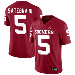 Men Isaiah Sategna III Crimson Boomer Sooner #5 Player Jersey 740735-338