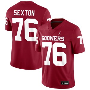 Men Jacob Sexton Crimson OU #76 Stitched Jerseys 760265-778