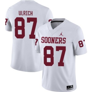 Men Jacob Ulrich White Sooners #87 Stitched Jersey 977463-262