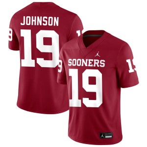 Men Jacobe Johnson Crimson OU #19 Alumni Jerseys 394508-653