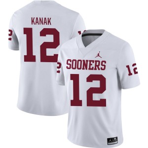 Men Jaren Kanak White OU #12 High School Jersey 849902-525