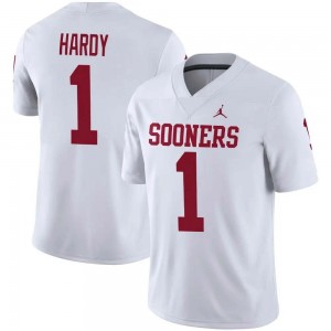 Men Jaydan Hardy White OU #1 Game Jersey 761492-485