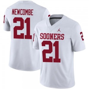 Men Jeremiah Newcombe White Boomer Sooner #21 University Jersey 264234-603