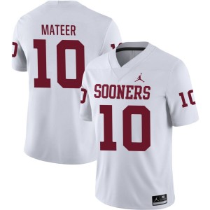 Men John Mateer White OU Sooners #10 Alumni Jersey 449526-707