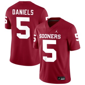 Men Kendal Daniels Crimson OU #5 Replica Jerseys 183033-979