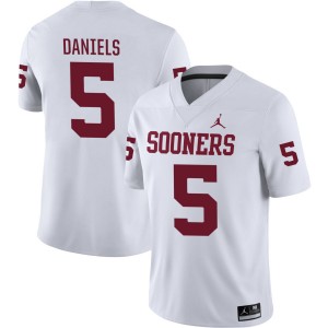 Men Kendal Daniels White OU Sooners #5 Official Jersey 697514-129