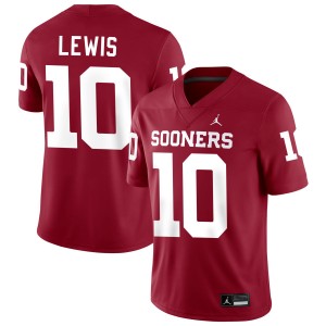 Men Kip Lewis Crimson OU #10 2025 Jerseys 173680-940