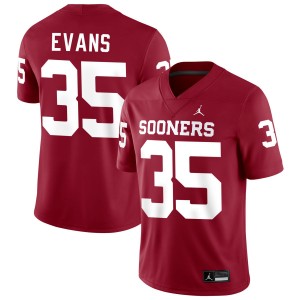 Men Liam Evans Crimson Sooners #35 University Jersey 721268-680