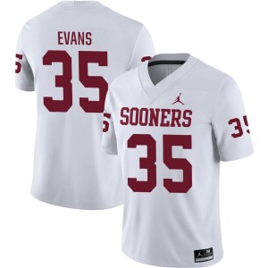 Men Liam Evans White Sooners #35 Replica Jerseys 674701-663