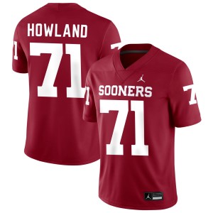 Men Logan Howland Crimson Oklahoma Sooners #71 Replica Jerseys 481641-865