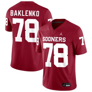 Men Luke Baklenko Crimson Oklahoma #78 Alumni Jersey 962221-317