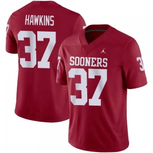 Men Maliek Hawkins Crimson Oklahoma #37 Player Jersey 612386-109