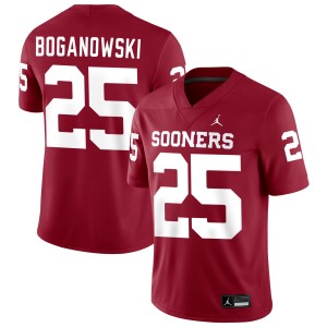 Men Michael Boganowski Crimson Oklahoma #25 2025-26 Jerseys 214430-599
