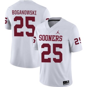 Men Michael Boganowski White OU Sooners #25 Limited Jerseys 780863-218