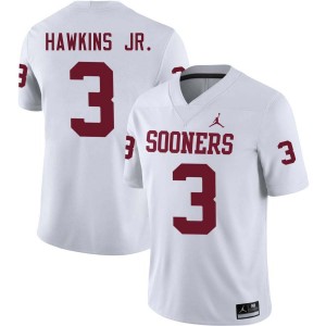 Men Michael Hawkins Jr. White Sooners #3 High School Jersey 870418-771