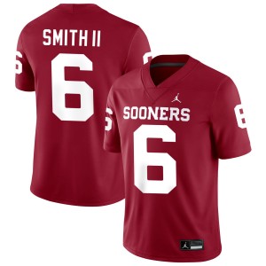 Men Nigel Smith II Crimson Boomer Sooner #6 Official Jersey 170388-279