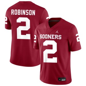 Men Omarion Robinson Crimson OU Sooners #2 Stitched Jerseys 745430-392