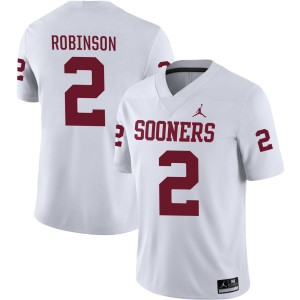Men Omarion Robinson White Oklahoma Sooners #2 High School Jerseys 425215-291