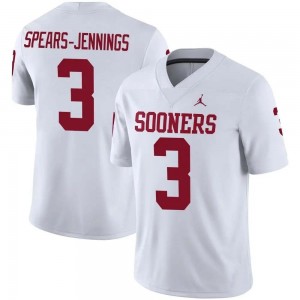 Men Robert Spears-Jennings White Oklahoma Sooners #3 Official Jersey 519297-843