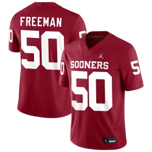 Men Seth Freeman Crimson Boomer Sooner #50 NCAA Jersey 117285-345