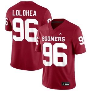 Men Siolaa Lolohea Crimson Boomer Sooner #96 Alumni Jerseys 855263-717