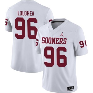 Men Siolaa Lolohea White Oklahoma #96 Replica Jerseys 282351-396