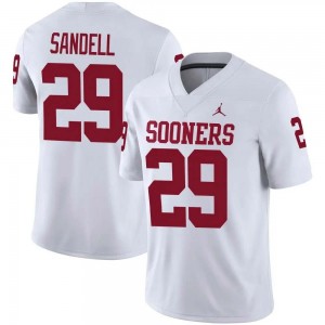 Men Tate Sandell White Oklahoma #29 Stitched Jersey 323902-258