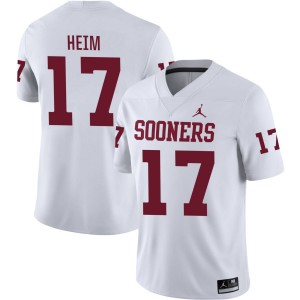 Men Taylor Heim White OU #17 Replica Jersey 601972-295