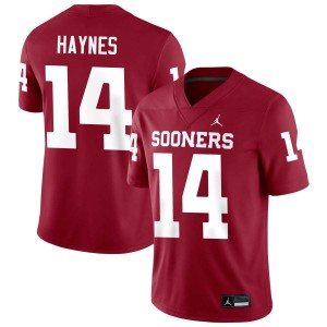 Men Trystan Haynes Crimson OU Sooners #14 Limited Jerseys 416949-665