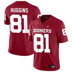 Men Will Huggins Crimson Oklahoma #81 2025 Jerseys 439053-454