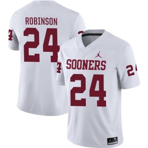 Men Xavier Robinson White Boomer Sooner #24 Game Jersey 233795-590