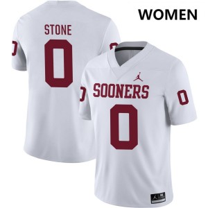 Women David Stone White Boomer Sooner #0 Stitched Jersey 509267-591