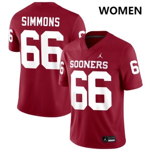 Women Derek Simmons Crimson OU #66 Alumni Jersey 642019-226