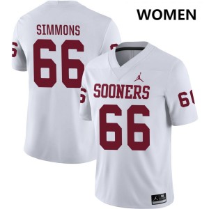 Women Derek Simmons White Oklahoma #66 Limited Jerseys 428130-475