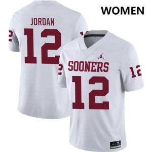 Women Devon Jordan White Sooners #12 Alumni Jersey 135957-496